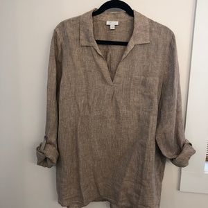 NWOT J.jill Linen top XL (wheat color)